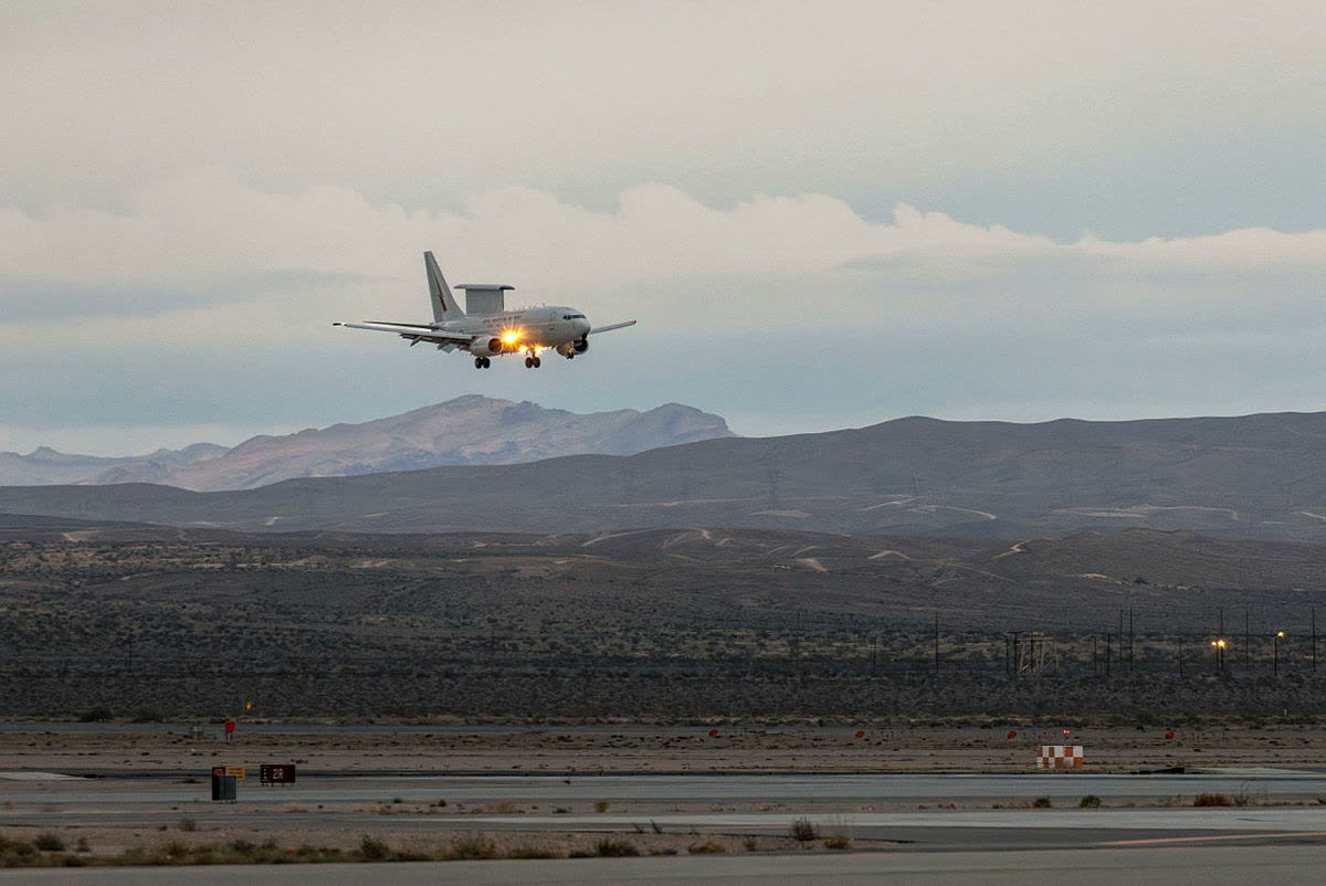 E-7A Wedgetail airborne early warning and control aircraft on approach